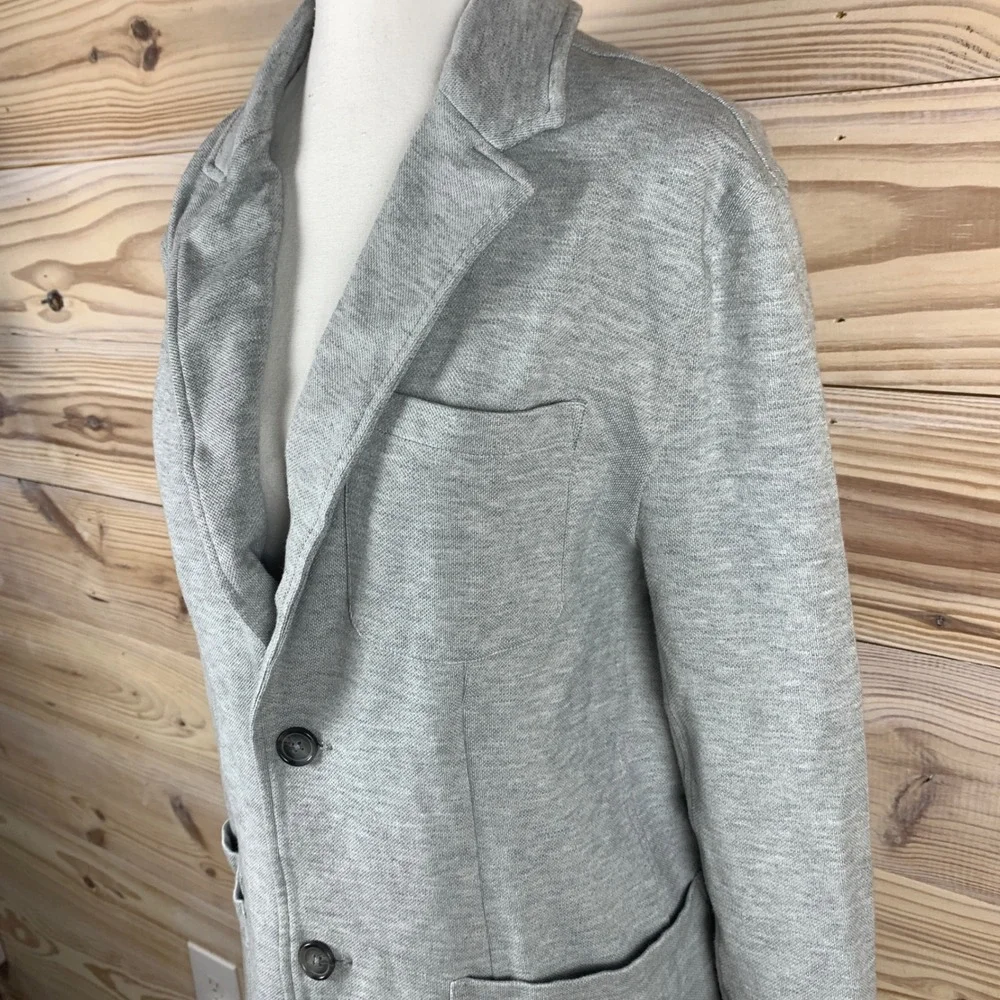 Michael Michael Kors Blazer Mens Large Grey Waffle Knit Cotton Blend Sport Coat